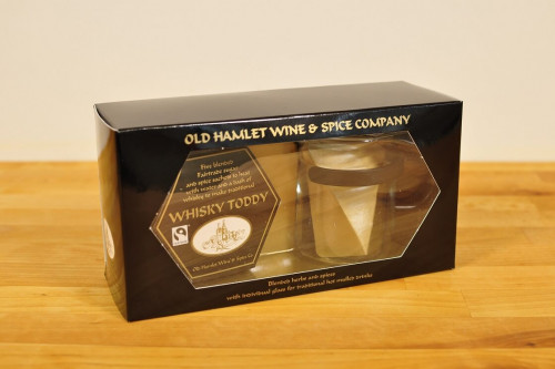 Old Hamlet Fairtrade Whisky Toddy Spices In Gift Box With Bodum Glass a great gift for men, for father's day and for whisky lovers.