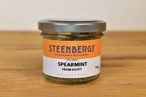 Steenbergs Organic Spearmint in Glass Jar from the Steenbergs UK online shop for organic herbs and spices.