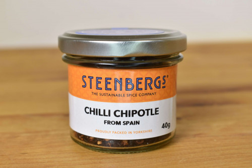 Steenbergs Crushed Chile Chilpotle from the Steenbergs UK online shop for chillies, herbs and spices.