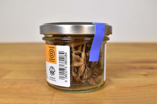 Steenbergs Organic Star Anise in Glass Jar from the Steenbergs UK online shop for organic herbs and spices.
