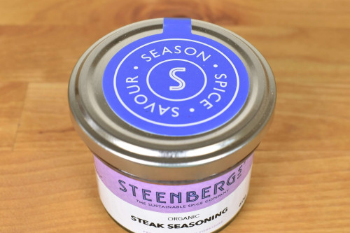 Steenbergs Organic Steak Steasoning blended in North Yorkshire by the Sustainable spice company,