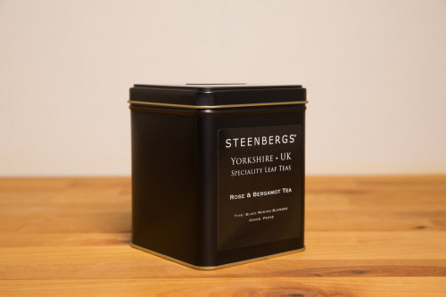 Steenbergs Rose and Bergamot Loose Leaf Tea 125g Tin from the Steenbergs UK online shop for loose leaf teas in tins and tea gifts.