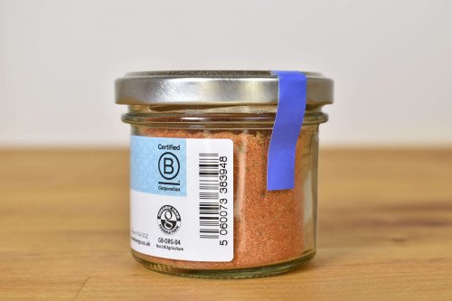 Steenbergs Organic Spicy Salt Seasoning in Glass Jar from the Steenbergs UK online shop for organic salts and salt blends.