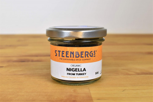Steenbergs Organic Nigella in Glass Jar from the Steenbergs UK online organic spice shop.