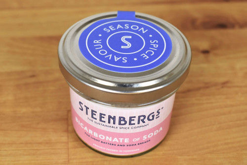 Steenbergs Bicarbonate of Soda in Glass Jar, also known as Baking Soda.