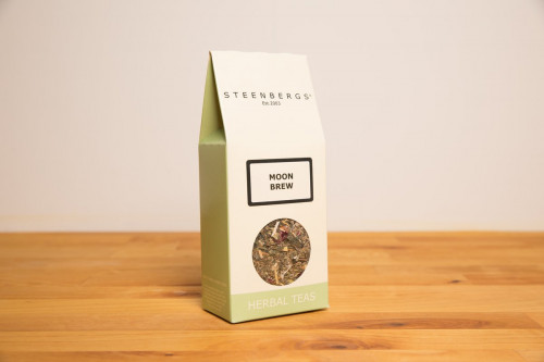 Steenbergs Moon Brew Herbal Tea, loose leaf, from the Steenbergs UK online shop for loose leaf herbal teas and infusions. Created, blended and packed in North Yorkshire, UK.