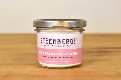Buy Steenbergs Bicarbonate of Soda in Glass Jar, also known as Baking Soda, available from the Steenbergs UK online baking ingredients shop.