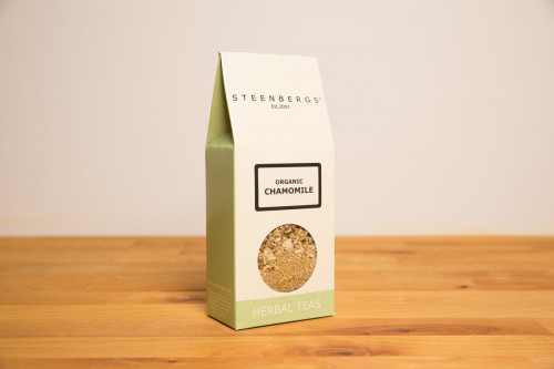 Steenbergs Organic Chamomile Loose Herbal Tea from the Steenbergs UK online shop for loose herbal teas and organic herbal teas.