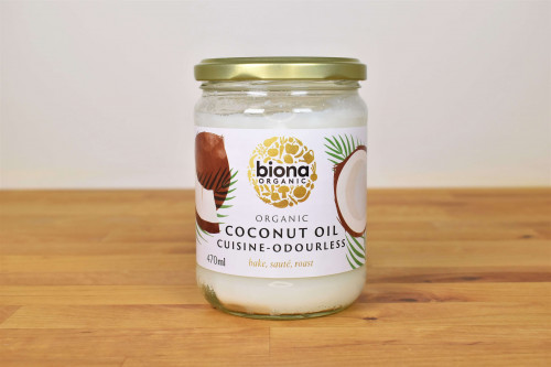 Buy Biona Organic Odourless Coconut oil from Steenbergs UK shop for sustainable organic vegan cooking ingredients and spices.
