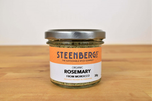 Steenbergs Organic Rosemary Dried in a Glass Jar, from the Steenbergs UK online shop for organic herbs and spices.
