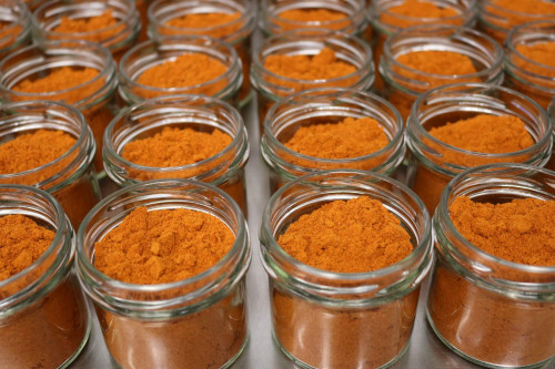 Steenbergs Organic Rogan Josh Curry Mix, one of a number of organic spice mixes created and blended at the Steenbergs eco spice factory.