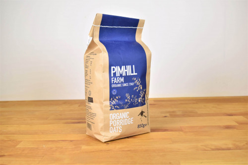 Pimhill Organic Porridge Oats 850g grown and milled in Shropshire from the Steenbergs UK online shop for organic food and organic bakinig ingredients.