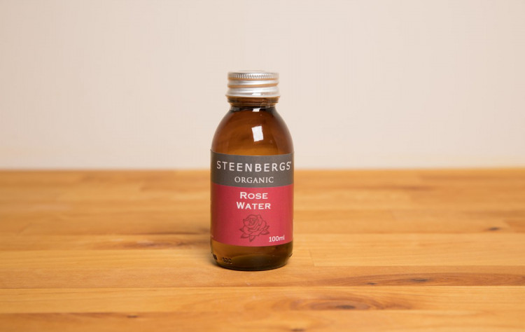 Organic Rose Water 100ml Glass Bottle Steenbergs