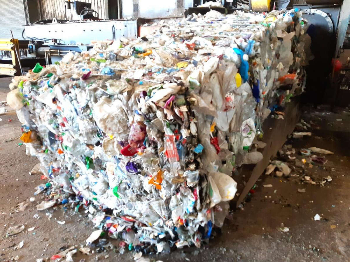 Plastic (Mainly Bottles) Baled To Dispatch To Recyclers