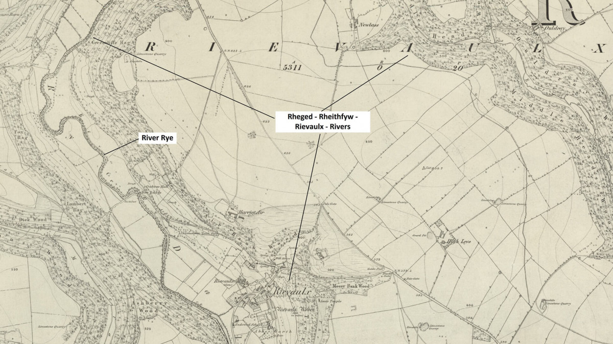 1860s Map With Annotations For Rheged