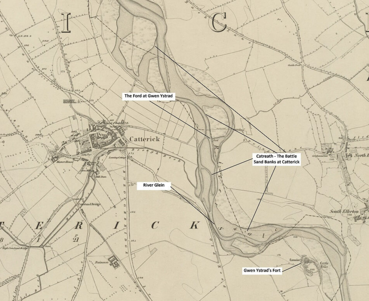 1860s Map Annotated For Battle Of River Glein