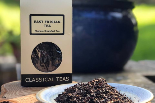 Steenbergs East Frisian Tea, Loose Leaf, light flowery Breakfast Tea, from the Steenbergs UK online shop for loose leaf teas.