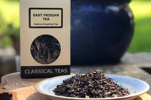 Steenbergs East Frisian Tea, Loose Leaf, light flowery Breakfast Tea, from the Steenbergs UK online shop for loose leaf teas.
