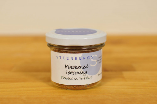 Steenbergs Blackened Seasoning, blended in Yorkshire, UK, from the Steenbergs UK online shop for herbs and spices.