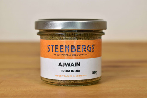 Steenbergs Ajwain Seed Spice in Glass Jar from the Steenbergs UK online shop for indian spices and herbs and spices
