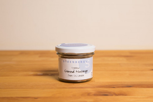 Steenbergs Organic Ground Nutmeg Glass Jar from the Steenbergs UK online shop for organic herbs and spices.