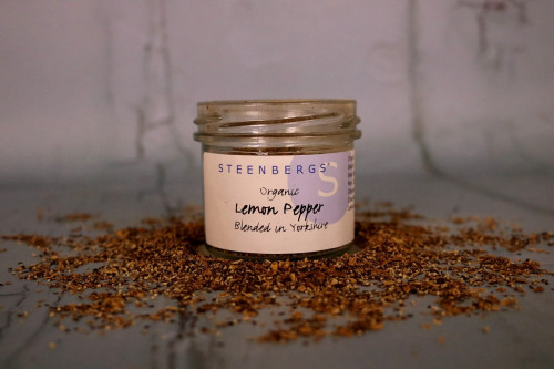 Buy steenbergs organic lemon pepper spice mix from Steenbergs UK specialists in  sustainable organic spice and pepper mixes.