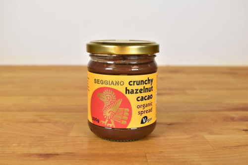 Seggiano Organic Crunchy Hazelnut Cacao Spread 200g Vegan from the Steenbergs UK online shop for organic and vegan food.