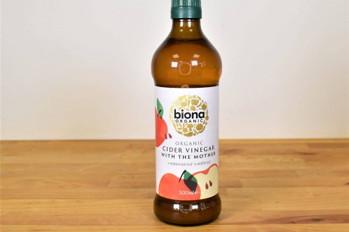 New look Biona organic cider vinegar with mother from the Steenbergs UK online shop for organic plant-based food.