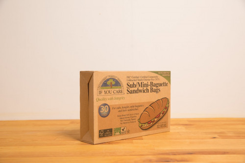 If you Care Sub / Mini Baguette Paper sandwich bags from the Steenbergs UK online shop for plastic free foodwrap and If You care ecofriendly products.