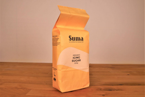 Suma new look organic icing sugar from the Steenbergs UK online shop for baking ingredients.