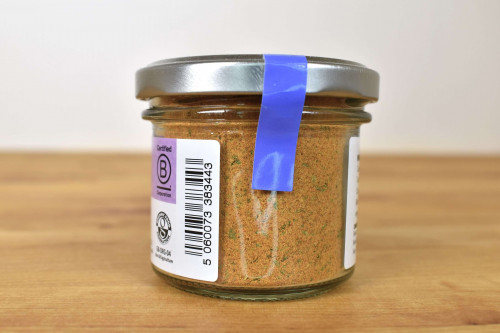 Steenbergs Organic Chermoula Spice Blend, blended and packed at the Steenbergs spice factory in North Yorkshire, UK.