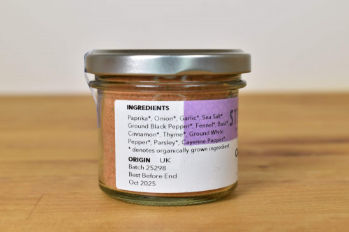 Steenbergs Organic Cajun Ragin spice blend is created and blended in North Yorkshire, UK.