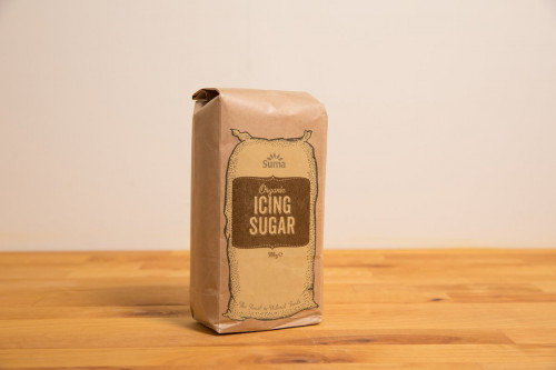 Old style Suma Organic Icing Sugar 500g from the Steenbergs UK online shop for organic baking ingredients.