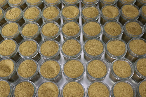 Steenbergs Organic Cumin powder packed at the Steenbergs UK organic spice factory in North Yorkshire.