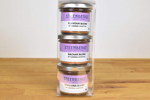 Sabrina Ghayour's pack of 3 spice blends from Steenbergs UK online shop.