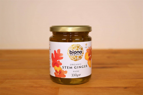 Biona Organic Stem Ginger in Syrup from the Steenbergs UK online shop for organic baking ingredients and organic food.