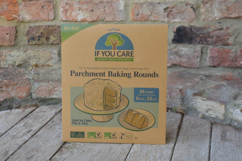 If You Care FSC parchment baking rounds to fit a 9" baking tin from the Steenbergs UK online shop for eco friendly baking.