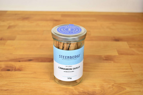 Steenbergs Organic Cinnamon Sticks or Cinnamon Quills available in Glass Jar from the online Steenbergs shop.