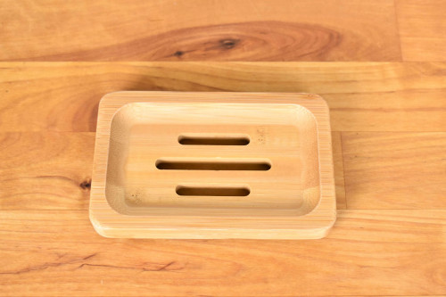 Bamboo soap dish for Suma soap from Steenbergs UK ethical and ecofriendly shop.