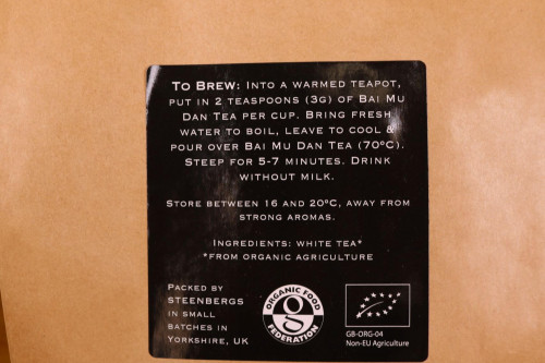 Loose leaf white tea in plastic free packaging from Steenbergs UK online tea shop.