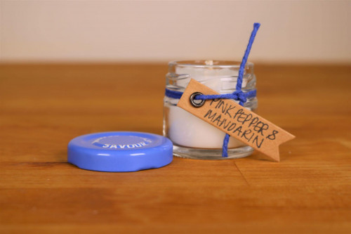 Steenbergs Mini pink pepper and mandarin scented candles exclusive to the Steenbergs UK online shop