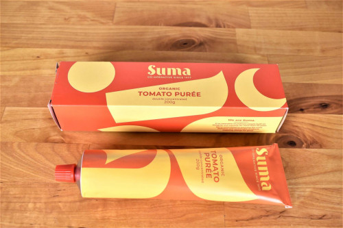 Suma Organic Tomato Puree, 200g from Steenbergs UK online shop for organic plant-based food.