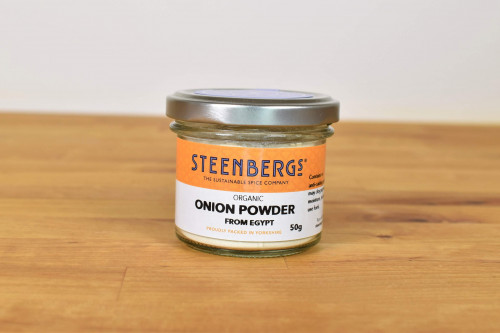 Steenbergs Organic Onion Powder from the Steenbergs UK online shop for organic herbs and spices.