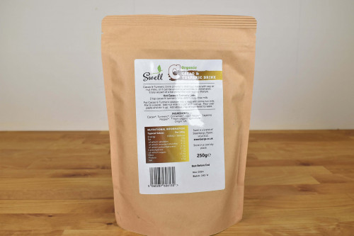 Swell Organic Cacao and Turmeric Drink Mix with no added sugar
