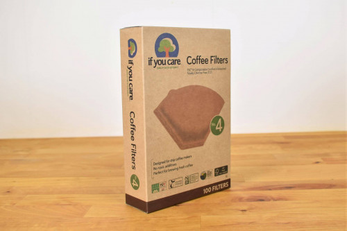 New Look  If You Care Unbleached Coffee Filters Size 4, unbleached and chlorine free from the Steenbergs UK online shop for If You Care products and ecofriendly coffee filters from Steenbergs UK sustainable and eco-friendly coffee and tea shop.
