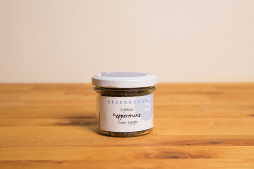 Steenbergs Organic Peppermint Dried Herb in Glass Jar from the Steenbergs UK online shop for organic herbs and spices.