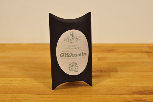 Old Hamlet Gluhwein Spice Mix Pouchettes - Black Pillow Pack - from the Steenbergs and Old Hamlet UK online shop for gluhwein mixes and mulled wine spices.