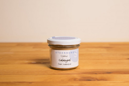 Steenbergs Organic Galangal Ground in Glass Jar from the Steenbergs UK online shop for organic herbs and spices.