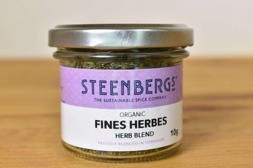 Steenbergs Organic Fines Herbes Blend in Glass Jar from the Steenbergs UK online shop for organic herbs and spices.