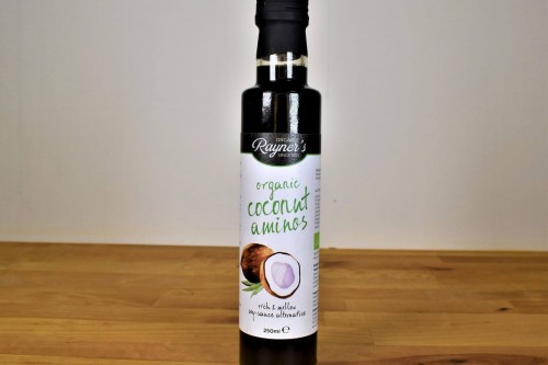 new look Rayners Organic Coconut Aminos, 250ml from the Steenbergs UK online shop for vegan organic food and organic cooking ingredients.